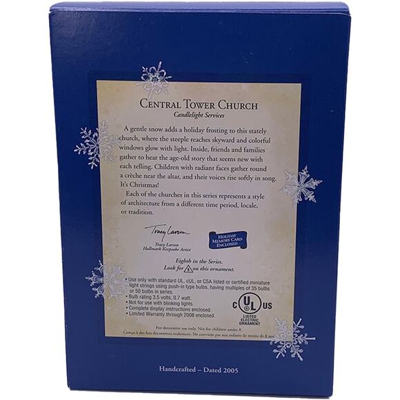 Hallmark Keepsake 2005 Candlelight Services #8 Central Tower Church Ornament - Picture 2 of 8